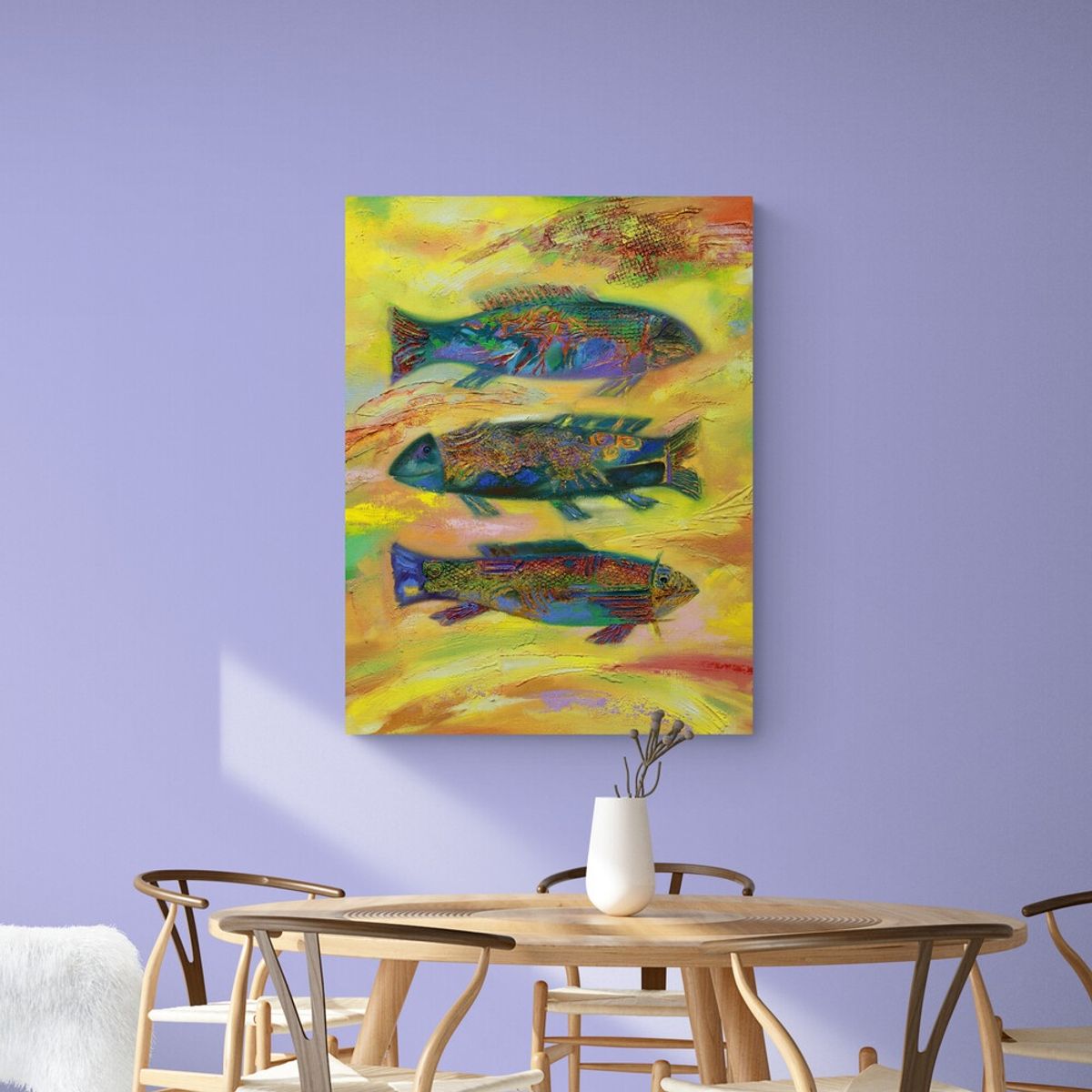 TAYRONA STORE - Cuadro En Lienzo Para Comedor Pintura Peses 001 100x135cm