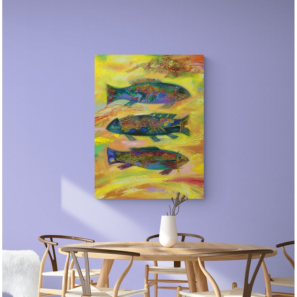 TAYRONA STORE - Cuadro En Lienzo Para Comedor Pintura Peses 001 100x135cm