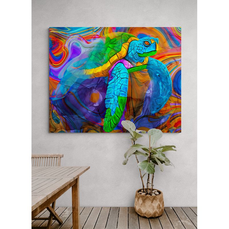TAYRONA STORE - Cuadro En Lienzo Para Comedor Tortuga 024 100x80cm