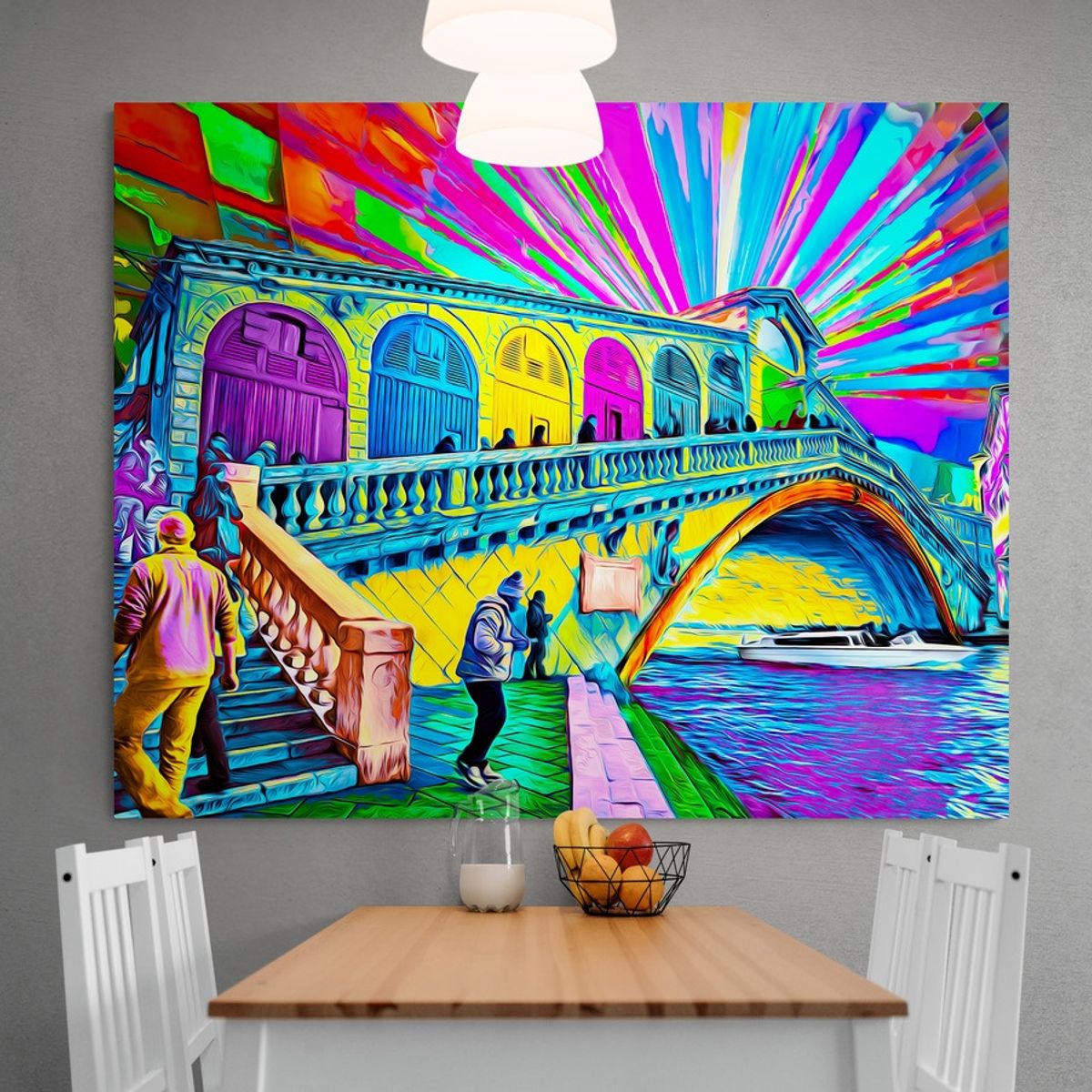TAYRONA STORE - Cuadro En Lienzo Para Comedor Venecia Colores 02 100x80cm