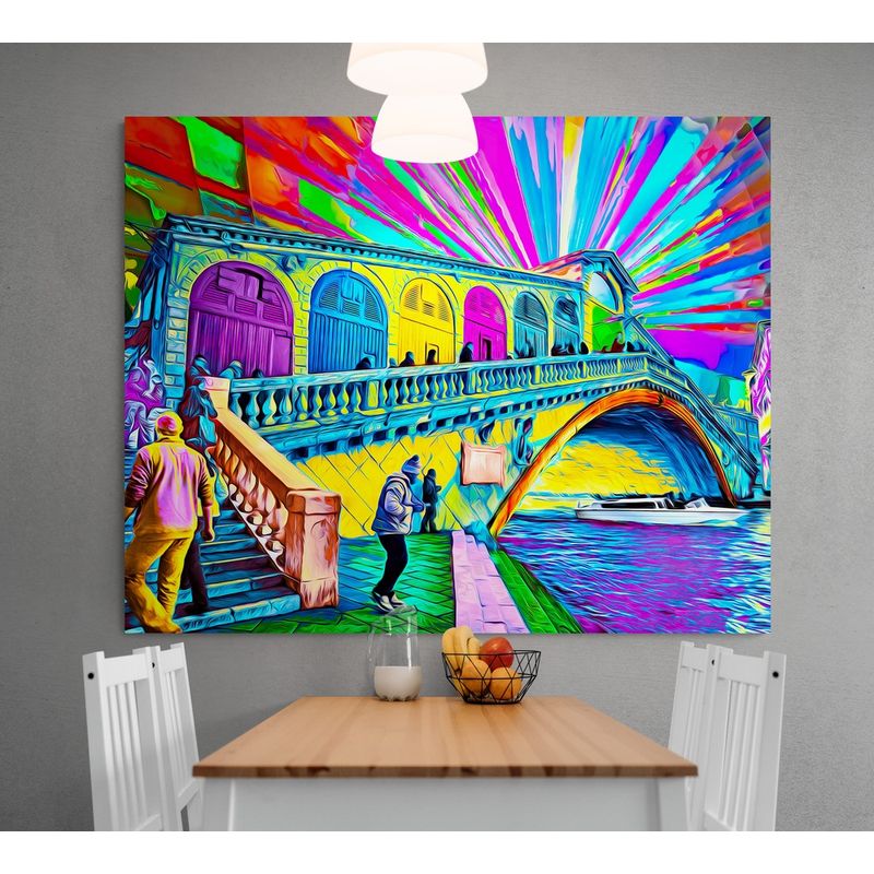 TAYRONA STORE - Cuadro En Lienzo Para Comedor Venecia Colores 02 100x80cm