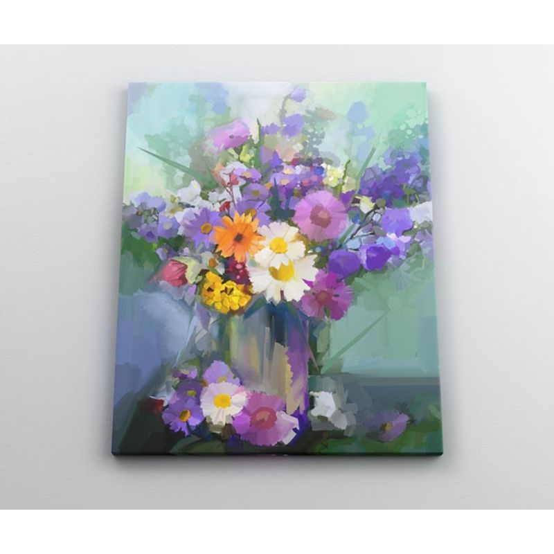 TAYRONA STORE - Cuadro En Lienzo Para Comedor Pintura Flores 63 60x80cm
