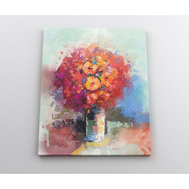 TAYRONA STORE - Cuadro En Lienzo Para Comedor Pintura Flores 64 60x80cm