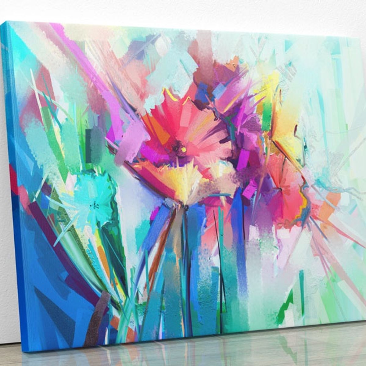 TAYRONA STORE - Cuadro En Lienzo Para Comedor Pintura Flores 78 100x80cm