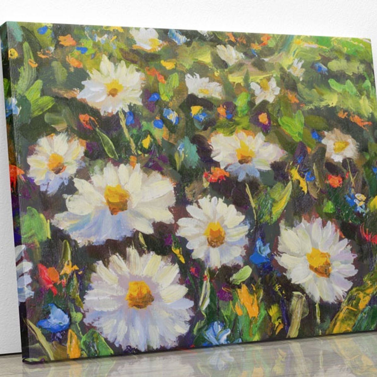 TAYRONA STORE - Cuadro En Lienzo Para Comedor Pintura Flores 77 50x40cm