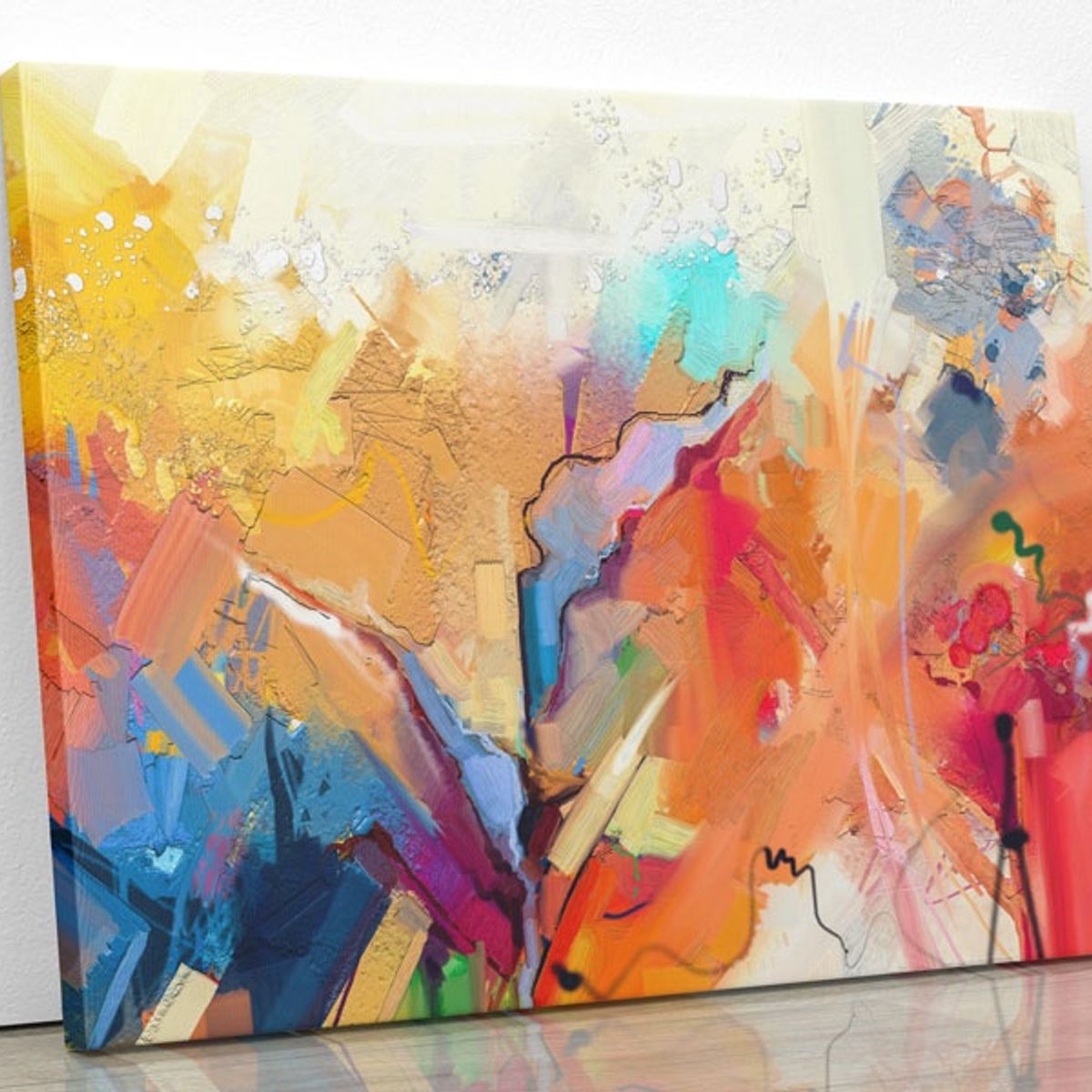 TAYRONA STORE - Cuadro En Lienzo Para Comedor Pintura Flores 79 50x40cm