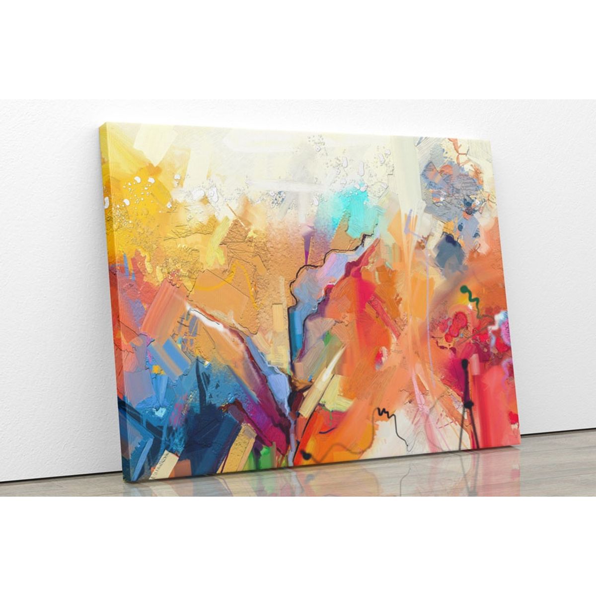 TAYRONA STORE - Cuadro En Lienzo Para Comedor Pintura Flores 79 50x40cm