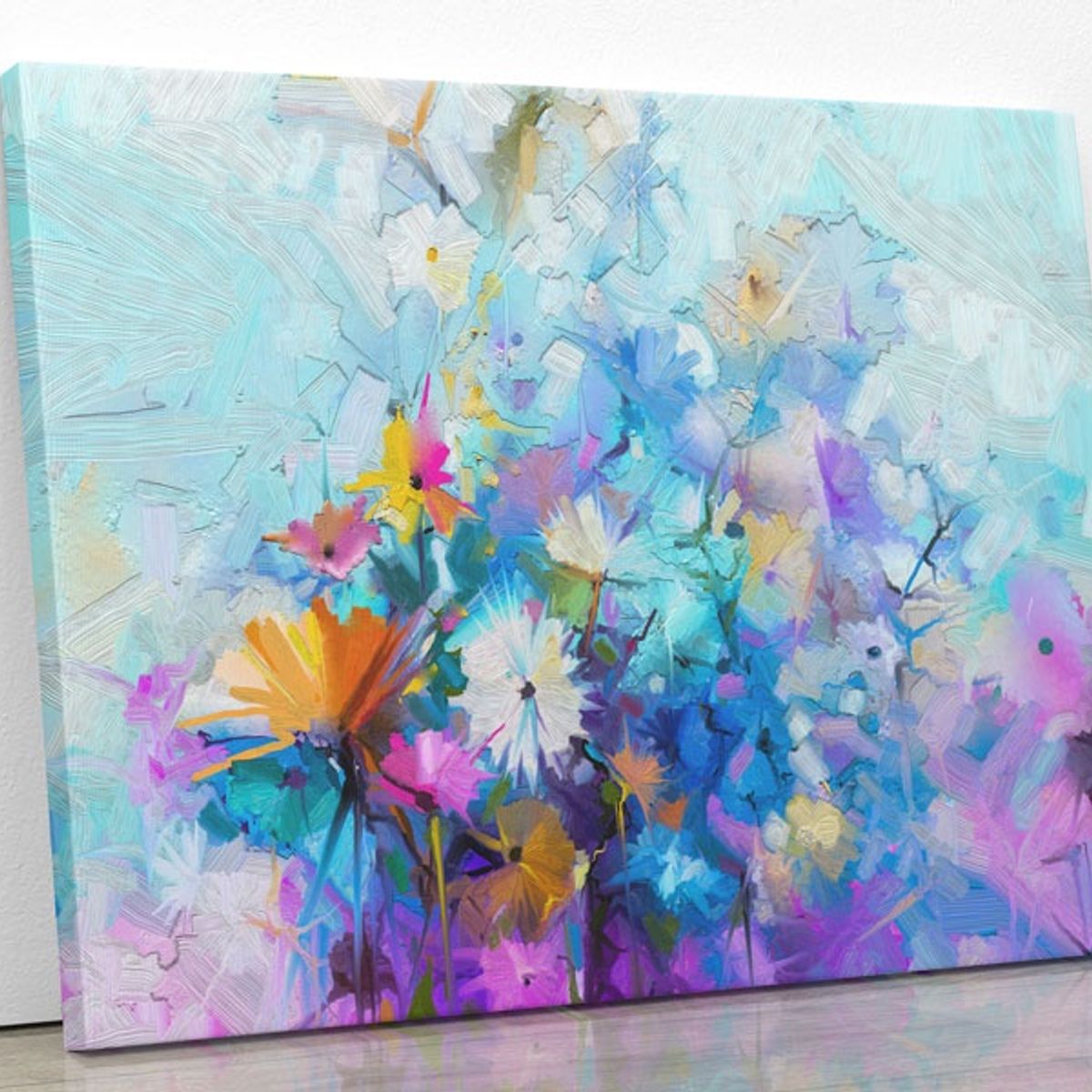 TAYRONA STORE - Cuadro En Lienzo Para Comedor Pintura Flores 82 75x100cm