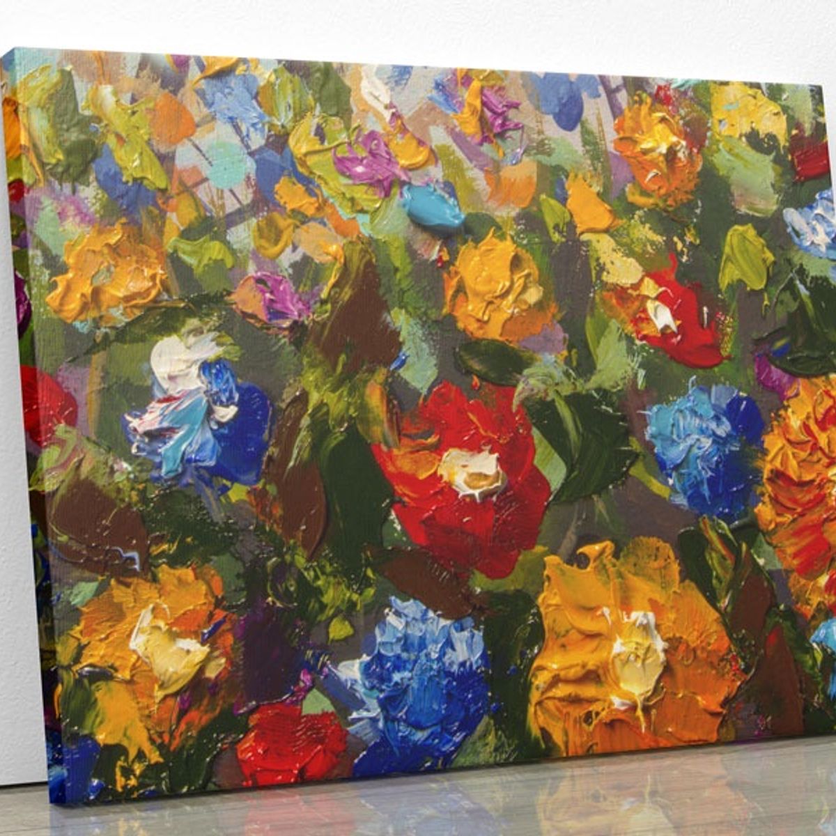 TAYRONA STORE - Cuadro En Lienzo Para Comedor Pintura Flores 83 50x40cm