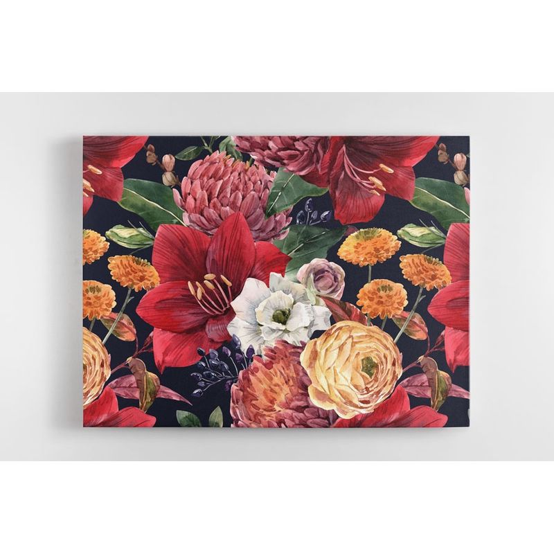 TAYRONA STORE - Cuadro En Lienzo Para Comedor Pintura Flores 89 150x120cm