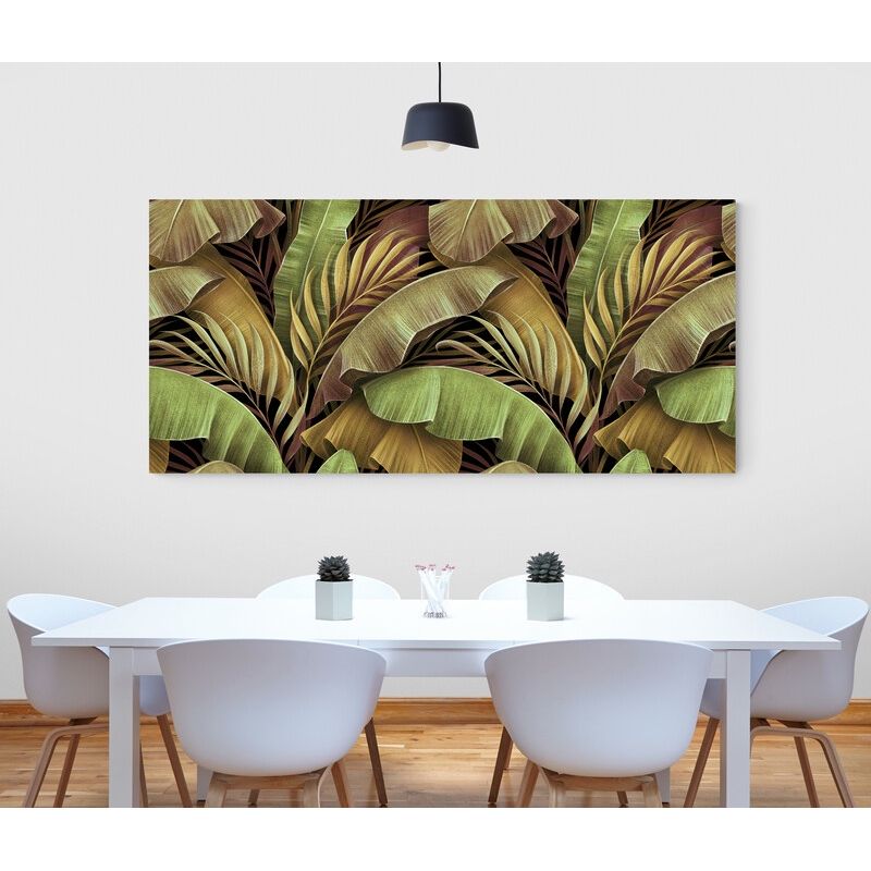TAYRONA STORE - Cuadro En Lienzo Para Comedor Hojas 069 90x40cm
