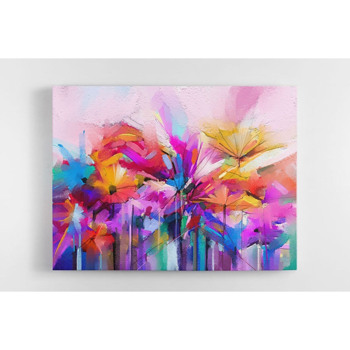TAYRONA STORE - Cuadro En Lienzo Para Comedor Pintura Flores 95 100x80cm