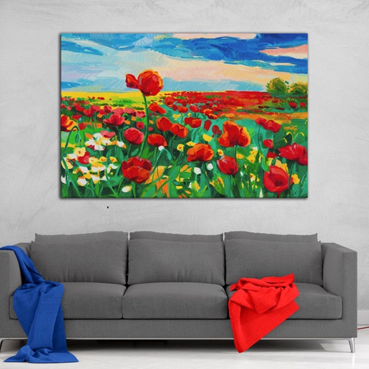 TAYRONA STORE - Cuadro En Lienzo Para Comedor Pintura Flores 39 70x50cm