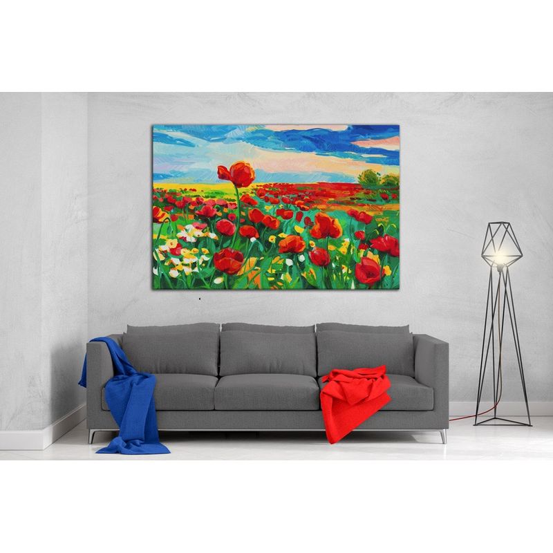 TAYRONA STORE - Cuadro En Lienzo Para Comedor Pintura Flores 39 150x100cm