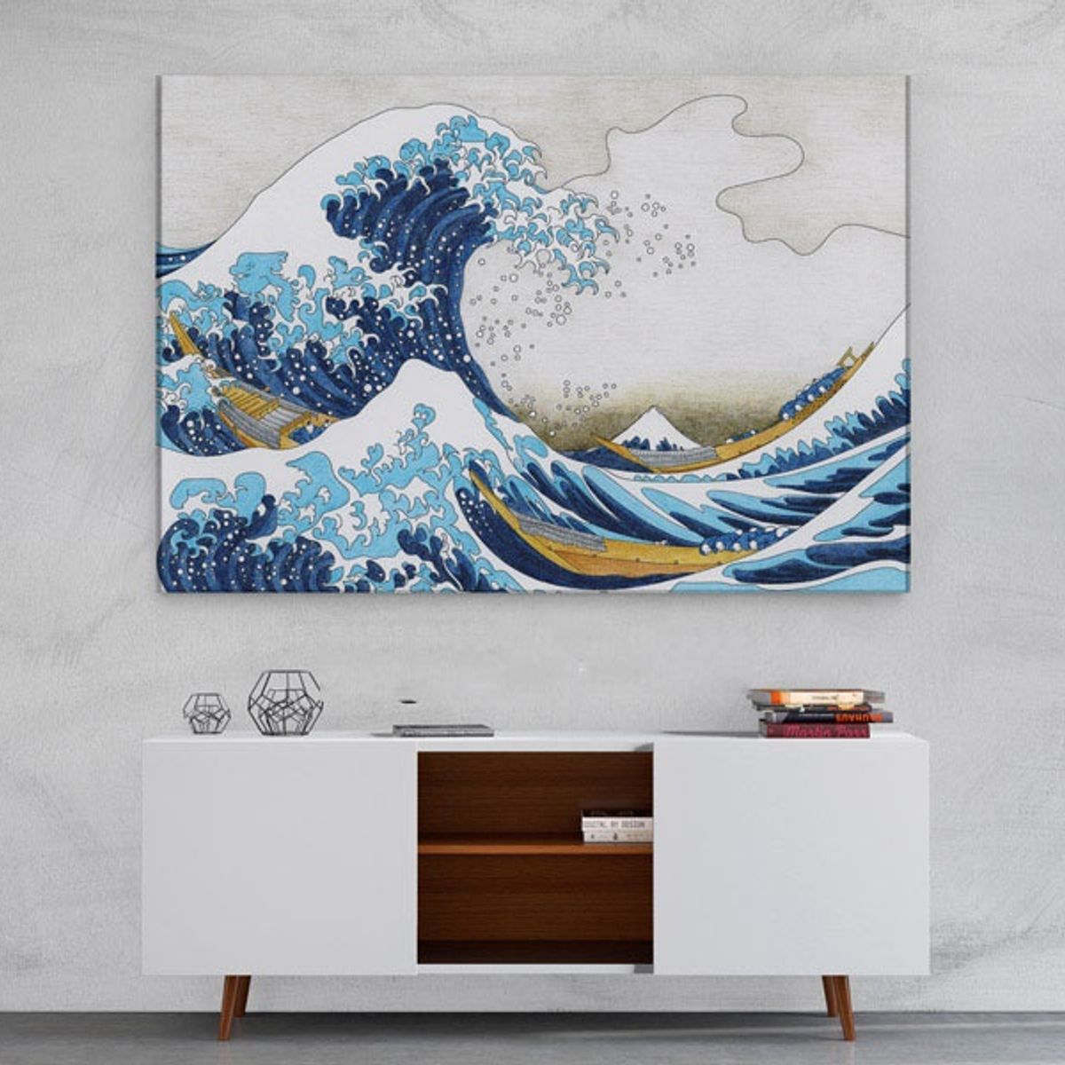 TAYRONA STORE - Cuadro En Lienzo Para Comedor Pintura Mar Y Olas 06 120x80cm