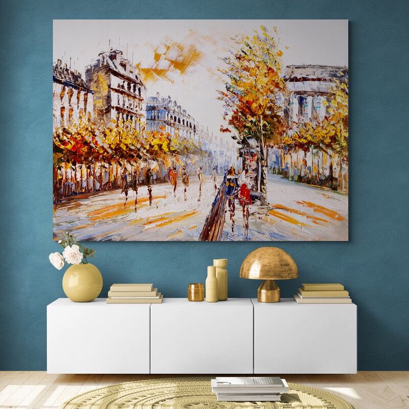 TAYRONA STORE - Cuadro En Lienzo Para Comedor Pintura Ciudad Paris 126 100x75cm
