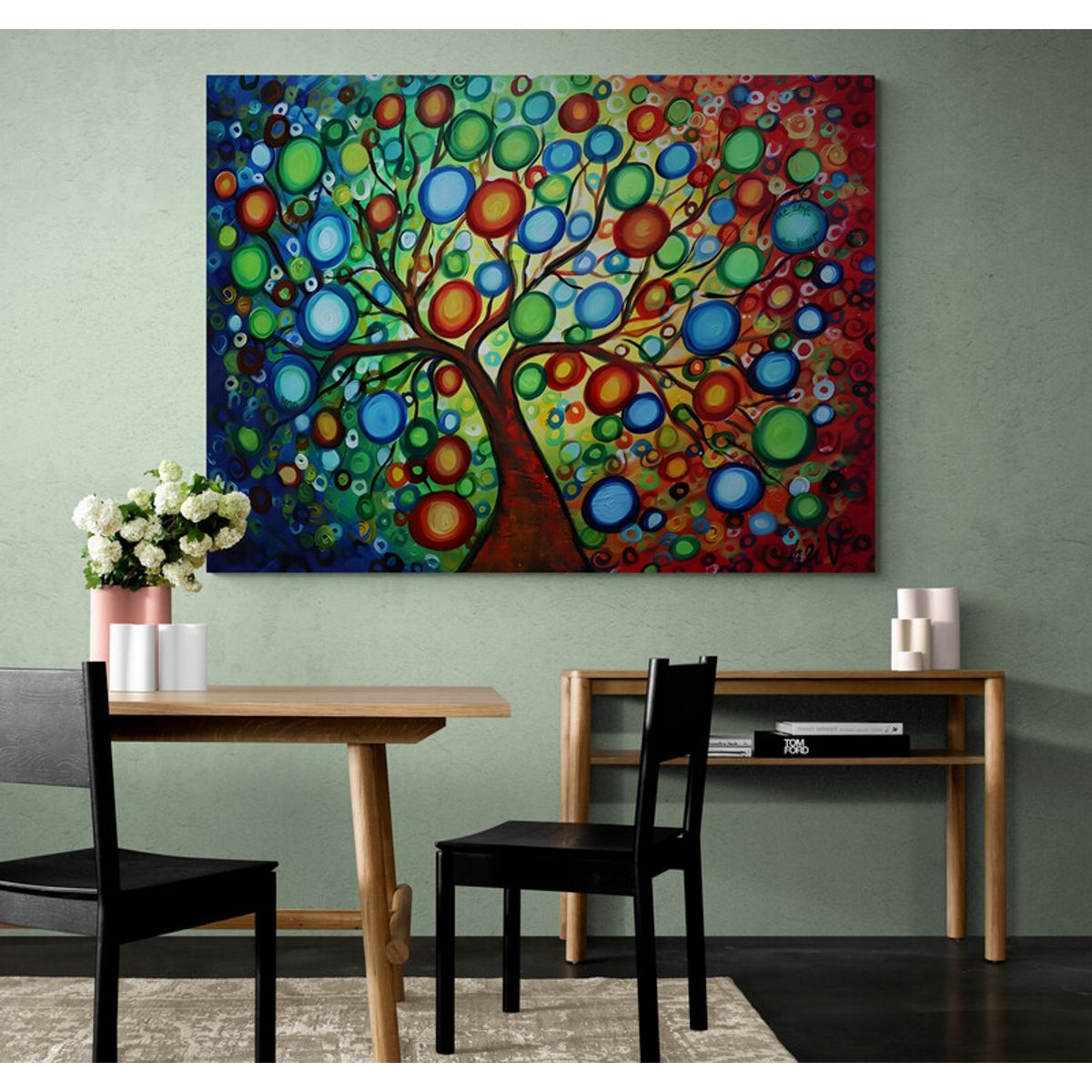 TAYRONA STORE - Cuadro En Lienzo Para Comedor Arbol De La Vida 050 40x30cm