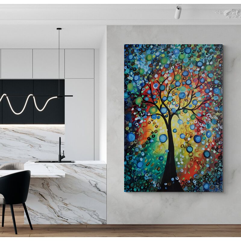 TAYRONA STORE - Cuadro En Lienzo Para Comedor Arbol De La Vida 064 50x70cm