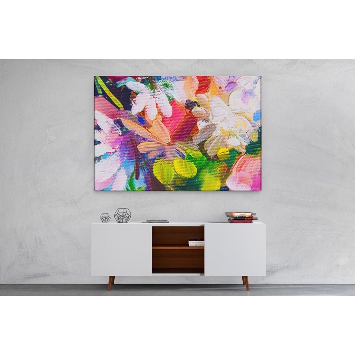 TAYRONA STORE - Cuadro En Lienzo Para Comedor Pintura Flores 48 150x100cm