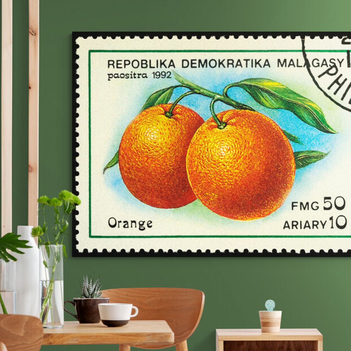 TAYRONA STORE - Cuadro Lienzo Para Comedor Bodegon Fruta Estampilla 064 135x100cm