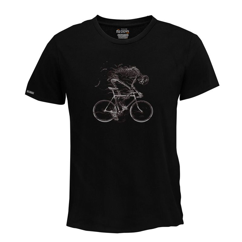 GENERICO - Camiseta Esqueleto Bicicleta bicycle Nu Crown Hombre Color Negro