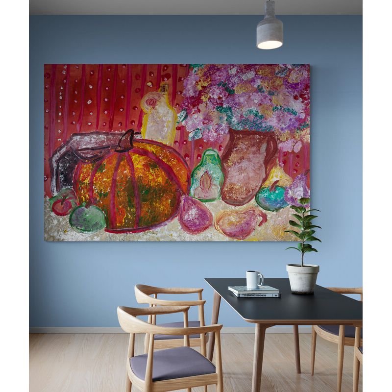 TAYRONA STORE - Cuadro En Lienzo Para Comedor Bodegon 223 100x70cm