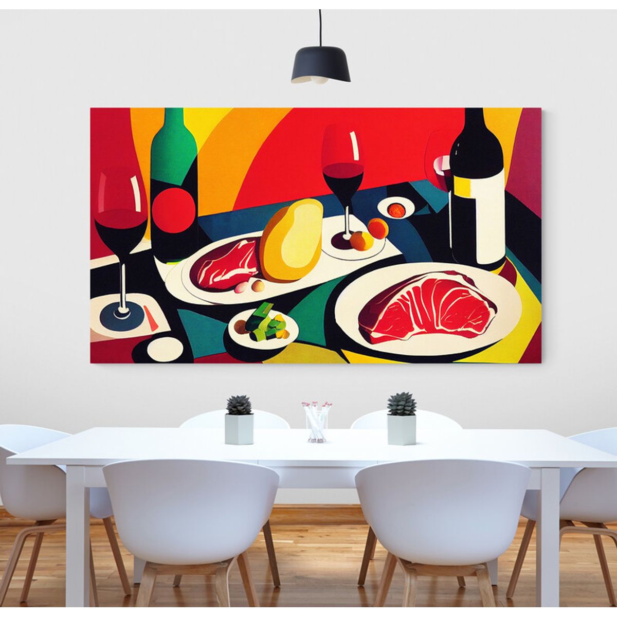 TAYRONA STORE - Cuadro En Lienzo Para Comedor Bodegon 255 150x80cm.