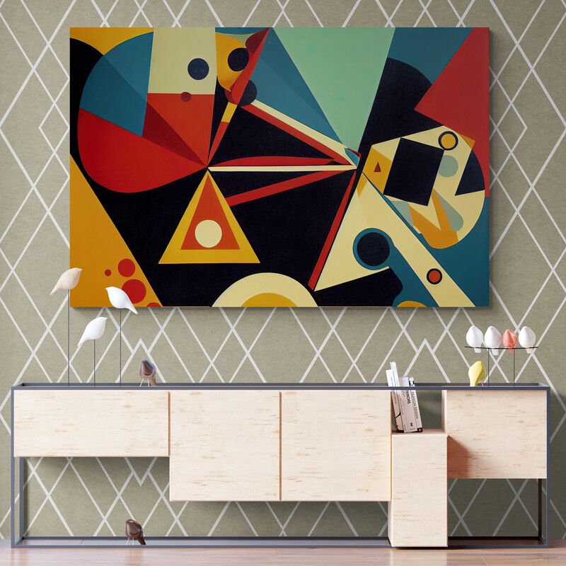 TAYRONA STORE - Cuadro En Lienzo Para Comedor Abstracto Colores 320 70x50cm