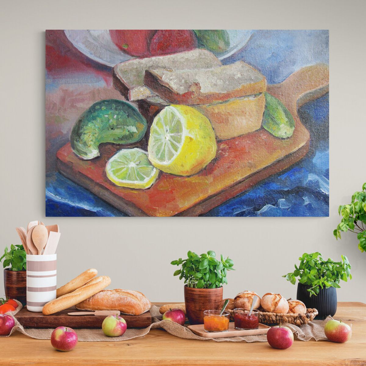 TAYRONA STORE - Cuadro En Lienzo Para Comedor Bodegon 244 70x50cm
