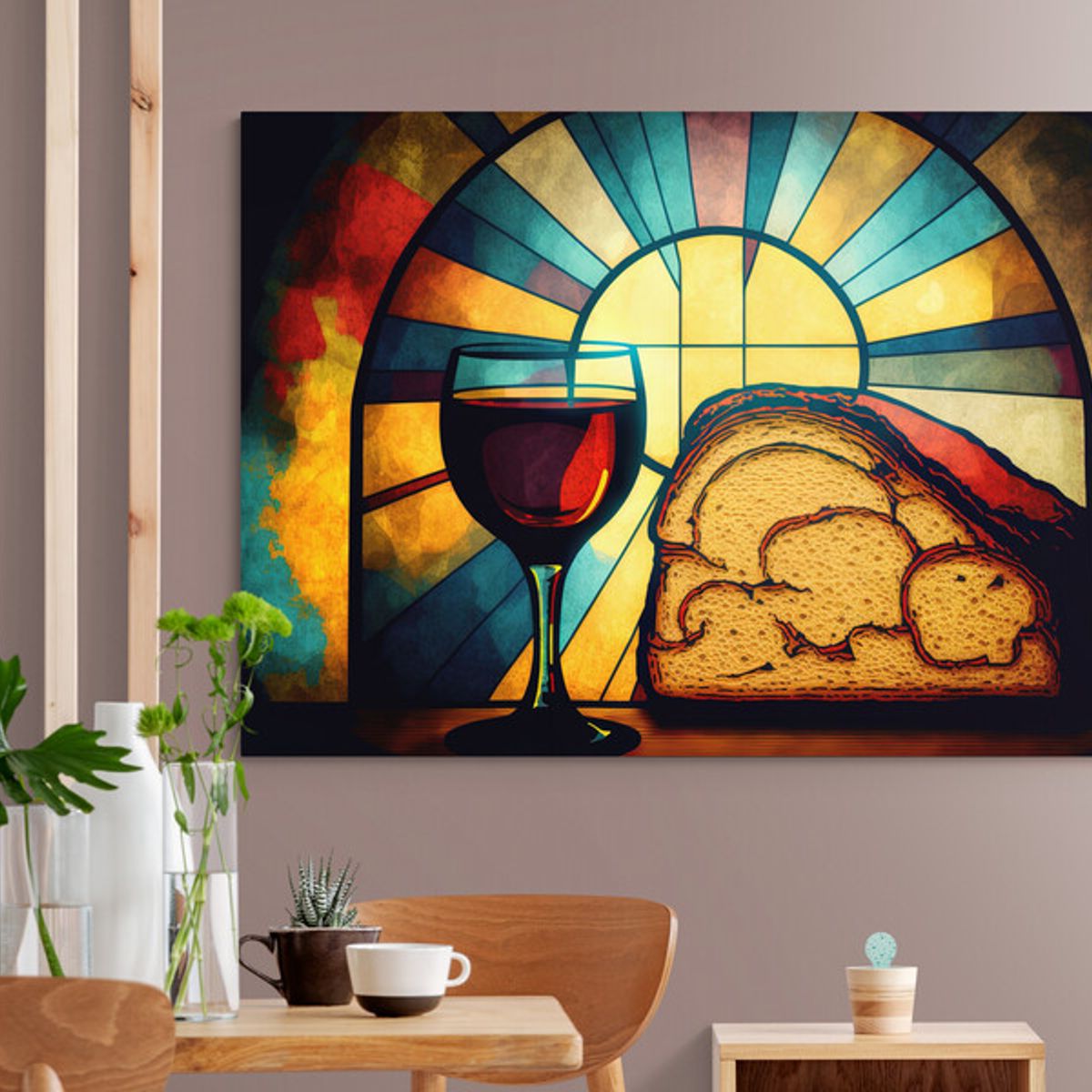 TAYRONA STORE - Cuadro En Lienzo Para Comedor Bodegon 281 50x35cm