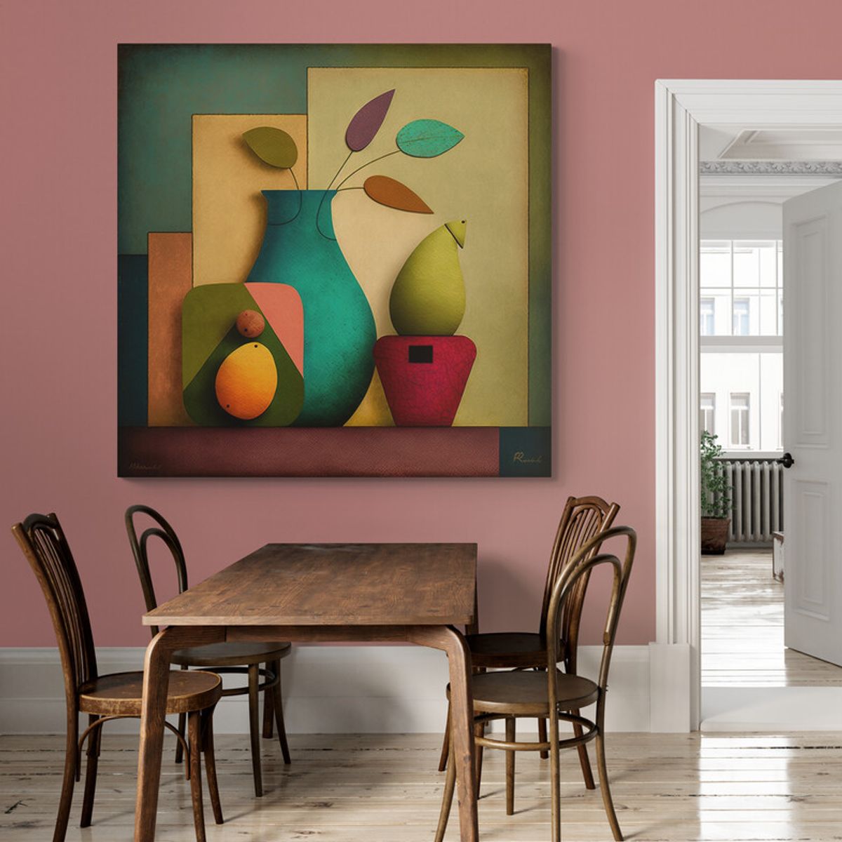 TAYRONA STORE - Cuadro En Lienzo Para Comedor Bodegon 299 60x60cm