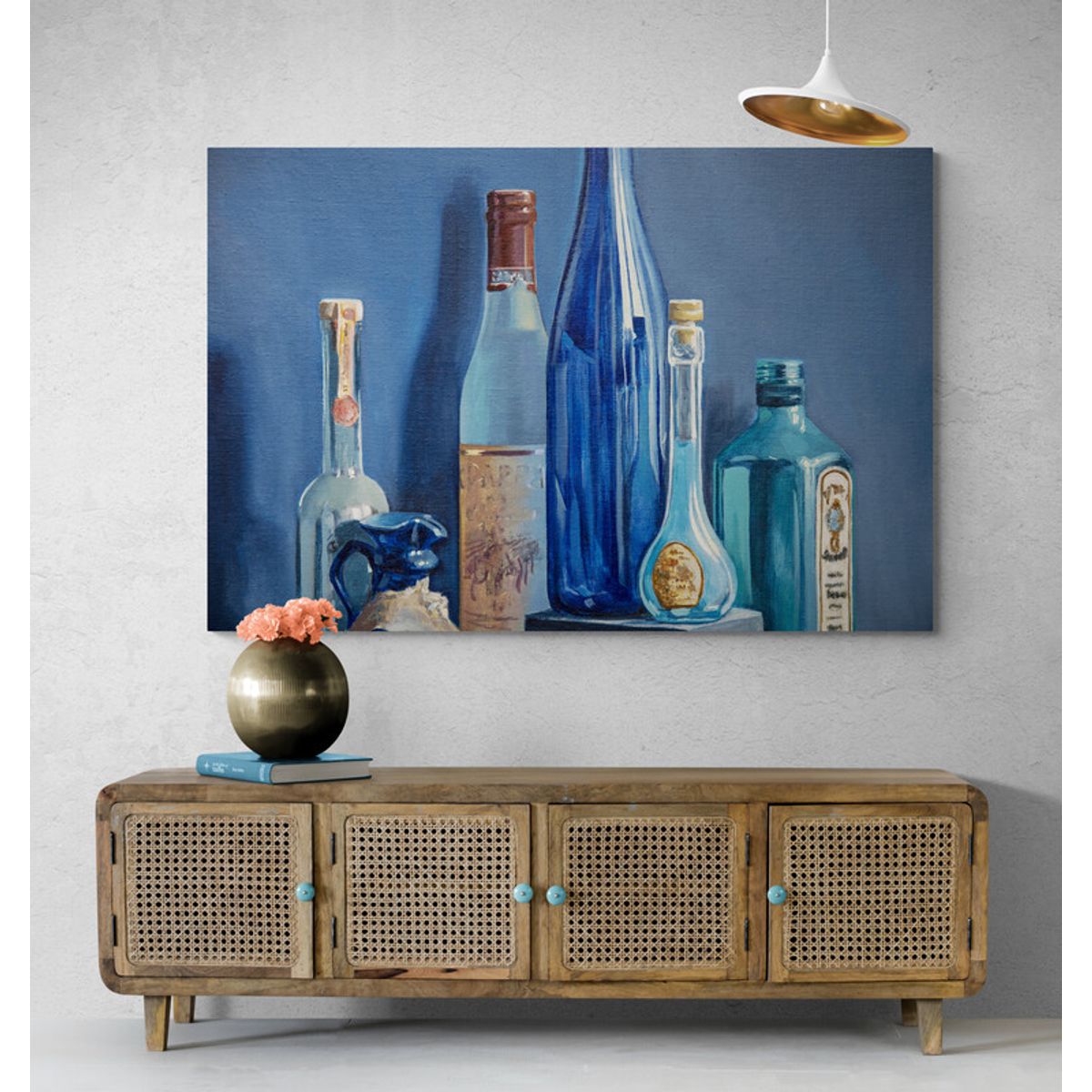 TAYRONA STORE - Cuadro En Lienzo Para Comedor Bodegon Botellas 193 100x70cm