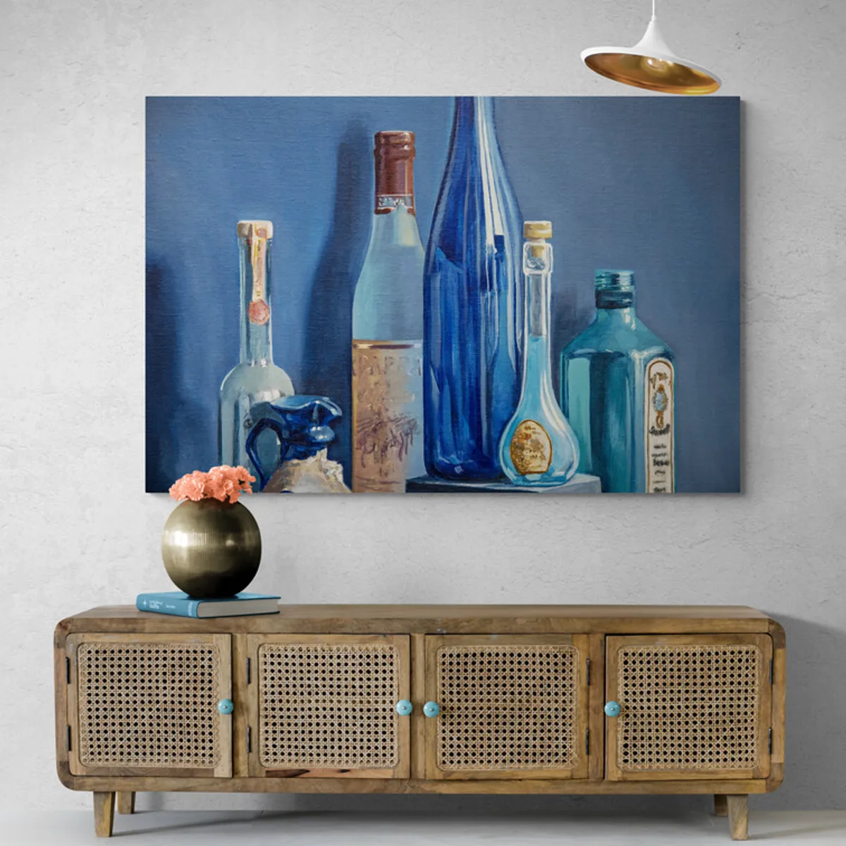 TAYRONA STORE - Cuadro En Lienzo Para Comedor Bodegon Botellas 193 150x100cm