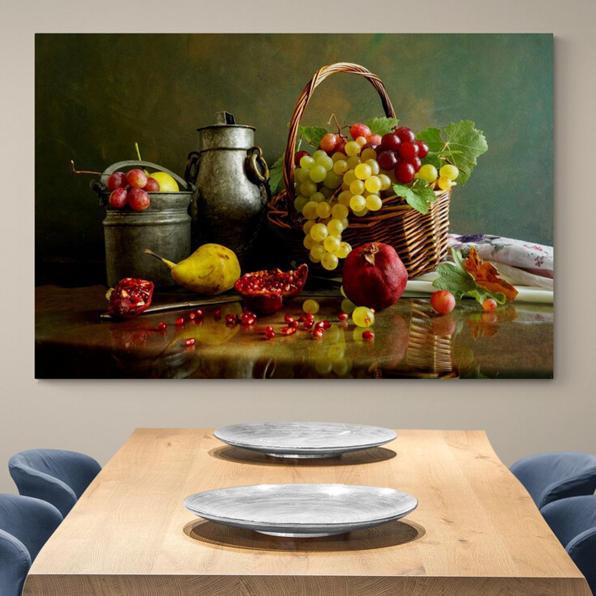 TAYRONA STORE - Cuadro En Lienzo Para Comedor Bodegon Flores 205 100x70cm