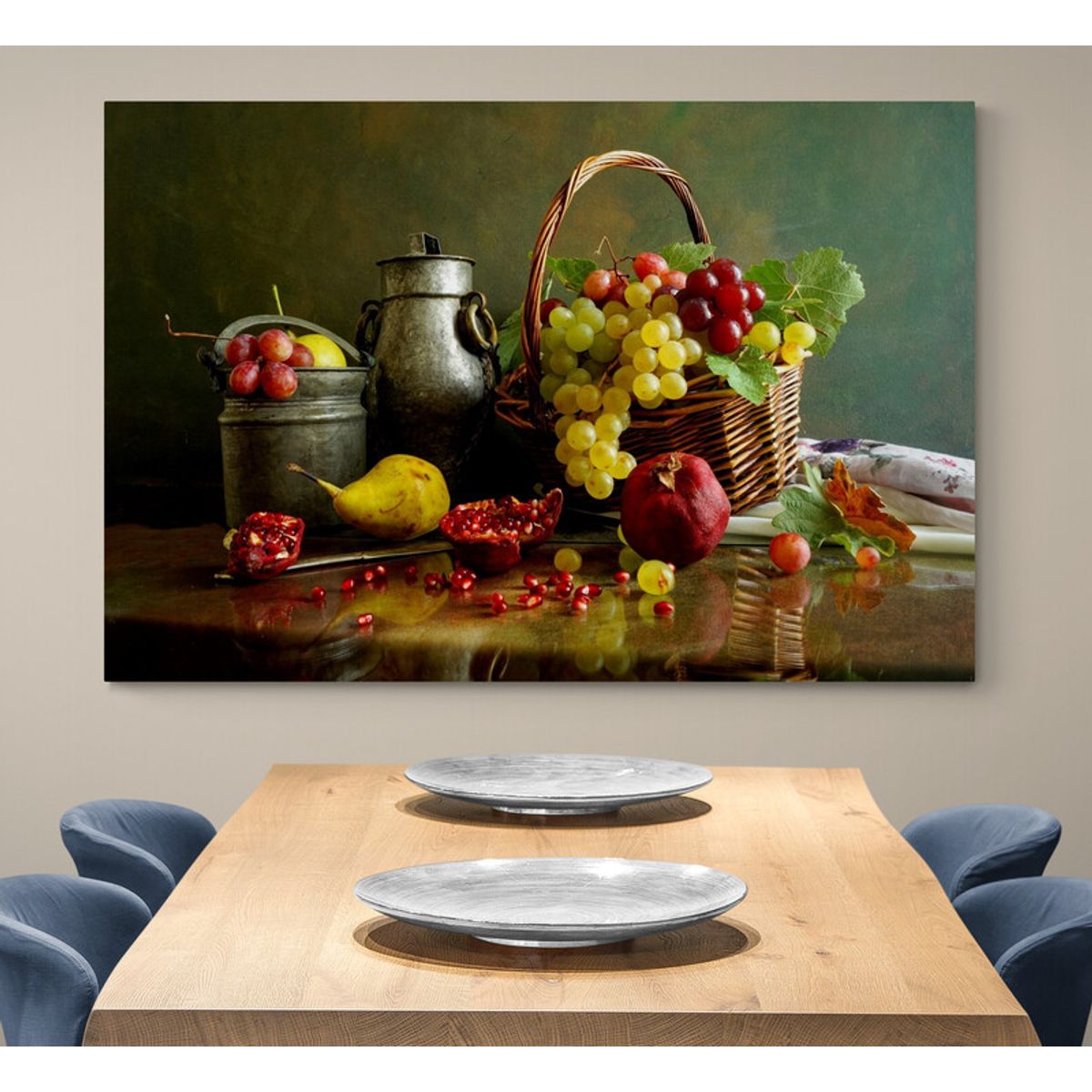 TAYRONA STORE - Cuadro En Lienzo Para Comedor Bodegon Flores 205 100x70cm