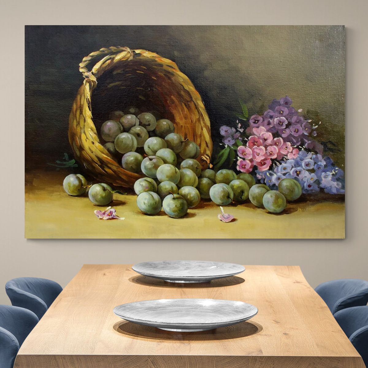 TAYRONA STORE - Cuadro En Lienzo Para Comedor Bodegon Frutas 108 50x35cm