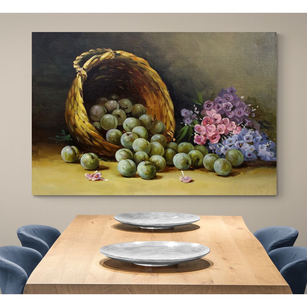 TAYRONA STORE - Cuadro En Lienzo Para Comedor Bodegon Frutas 108 50x35cm