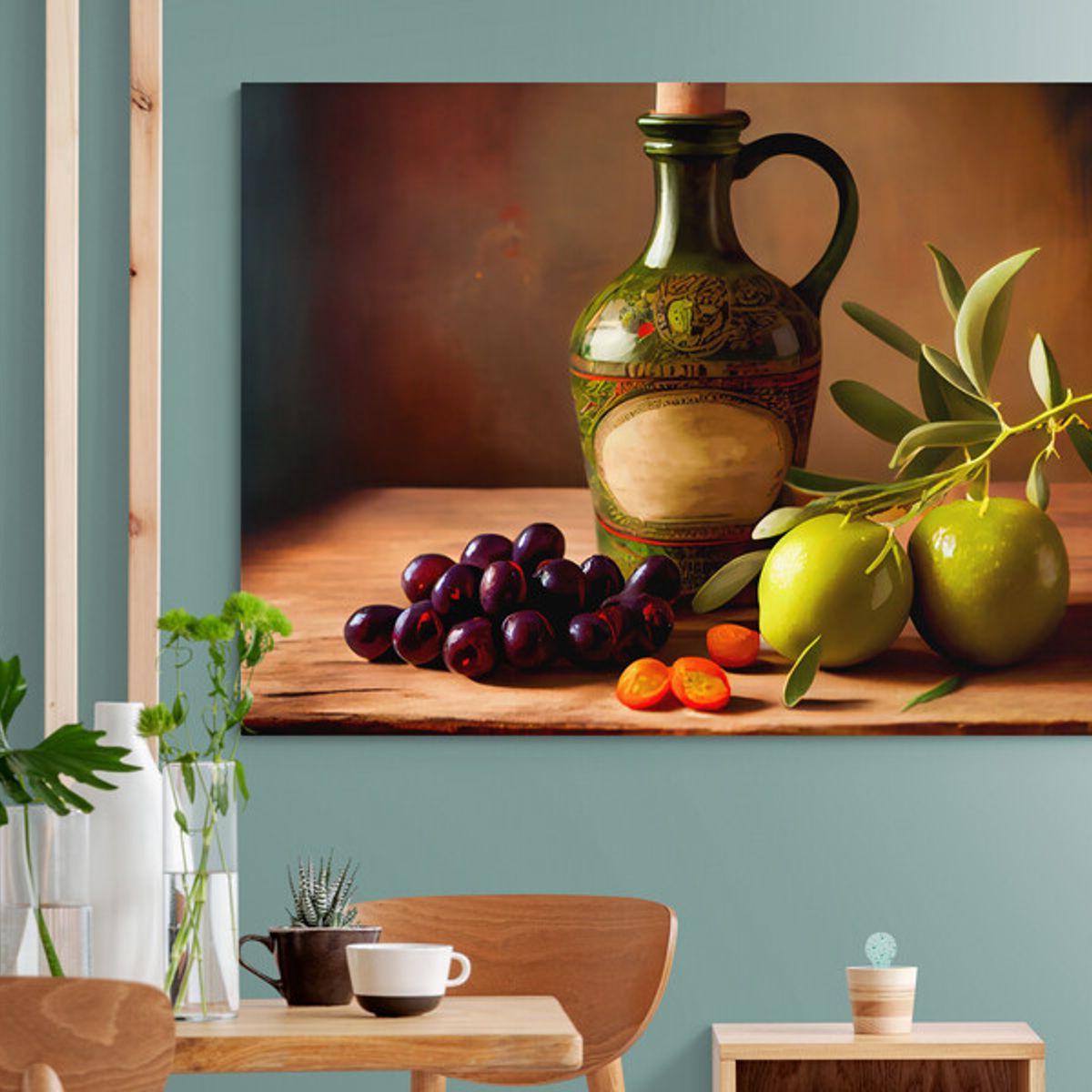 TAYRONA STORE - Cuadro En Lienzo Para Comedor Bodegon Frutas 269 50x35cm