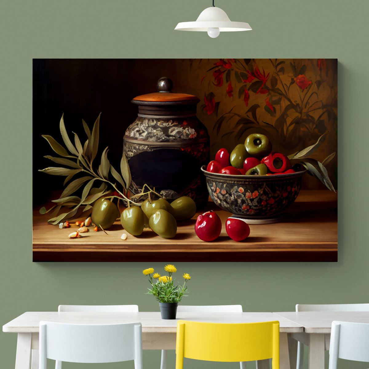 TAYRONA STORE - Cuadro En Lienzo Para Comedor Bodegon Frutas 270 50x35cm