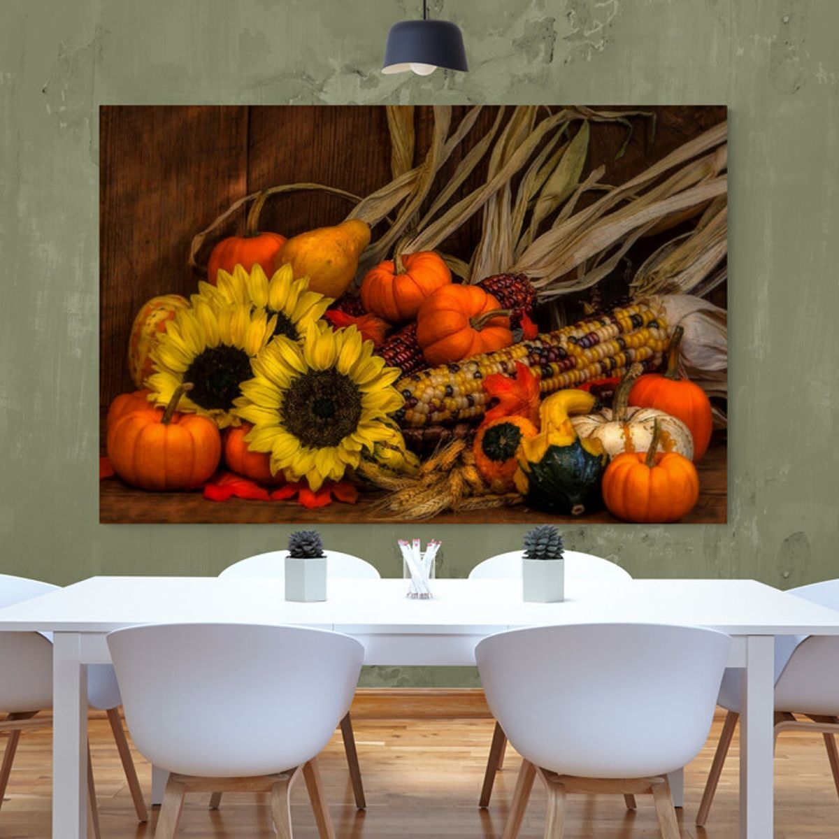 TAYRONA STORE - Cuadro En Lienzo Para Comedor Bodegon Girasoles 215 70x50cm