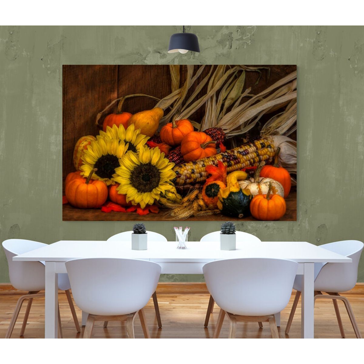 TAYRONA STORE - Cuadro En Lienzo Para Comedor Bodegon Girasoles 215 70x50cm
