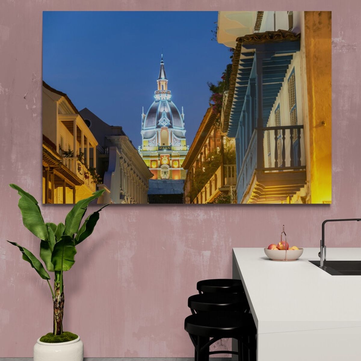 TAYRONA STORE - Cuadro En Lienzo Para Comedor Cartagena 010 120x80cm