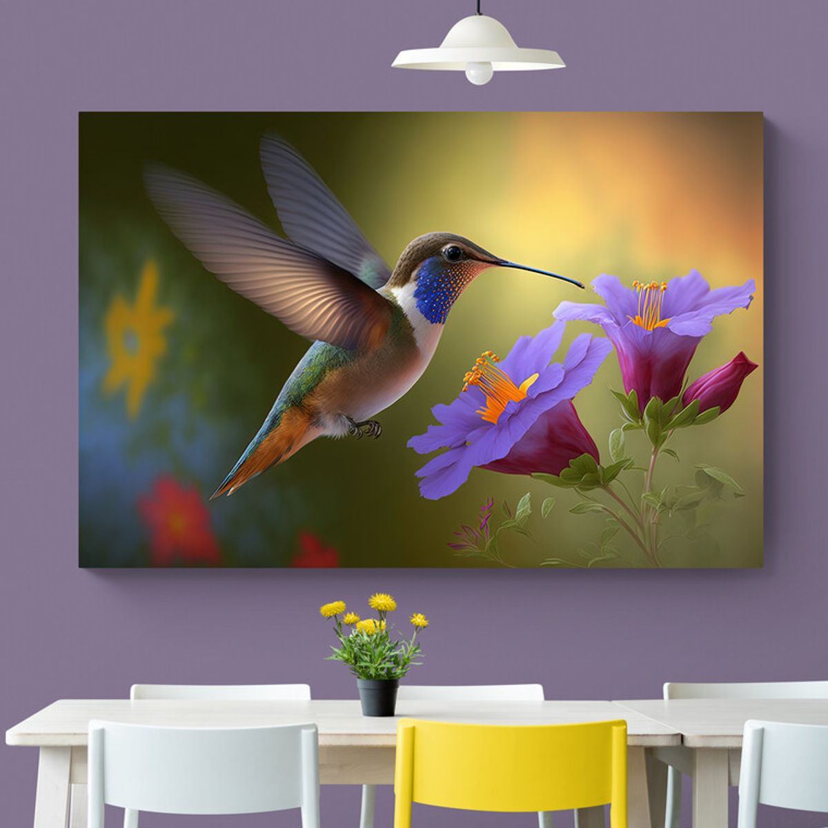 TAYRONA STORE - Cuadro En Lienzo Para Comedor Colibri 108 50x35cm.