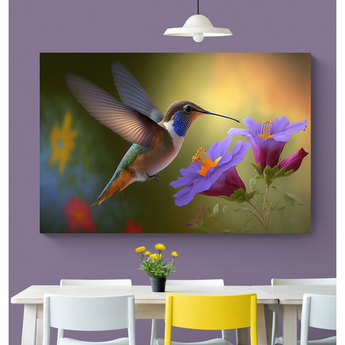 TAYRONA STORE - Cuadro En Lienzo Para Comedor Colibri 108 50x35cm.