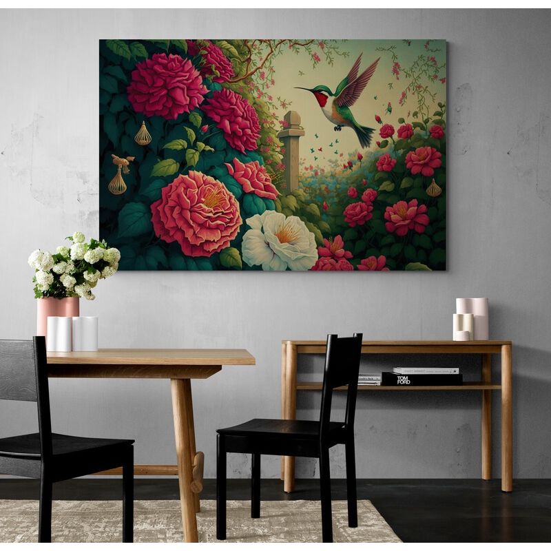 TAYRONA STORE - Cuadro En Lienzo Para Comedor Colibri 134 70x50cm