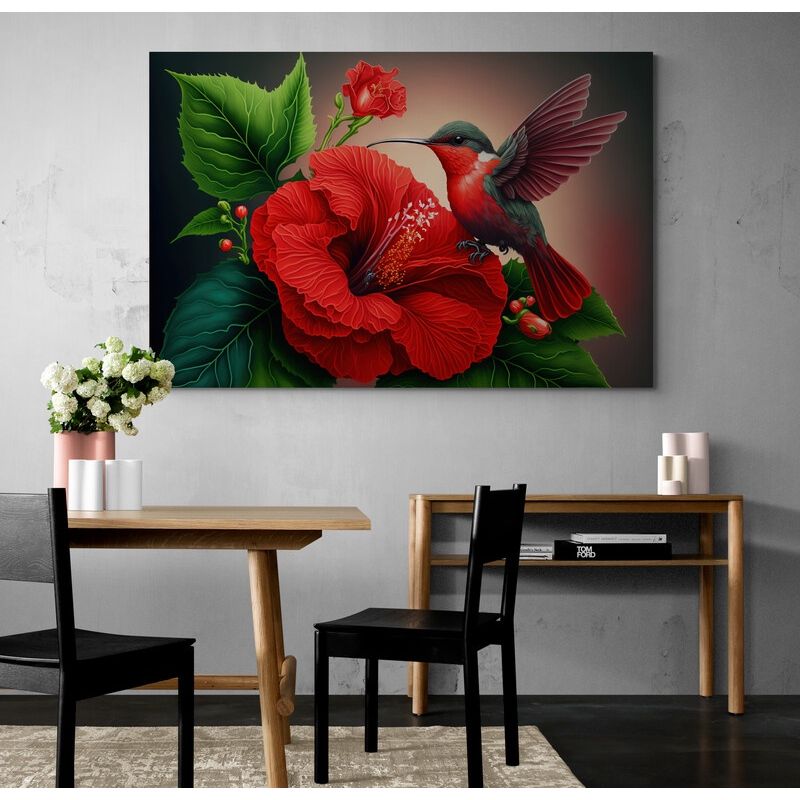 TAYRONA STORE - Cuadro En Lienzo Para Comedor Colibri 136 70x50cm