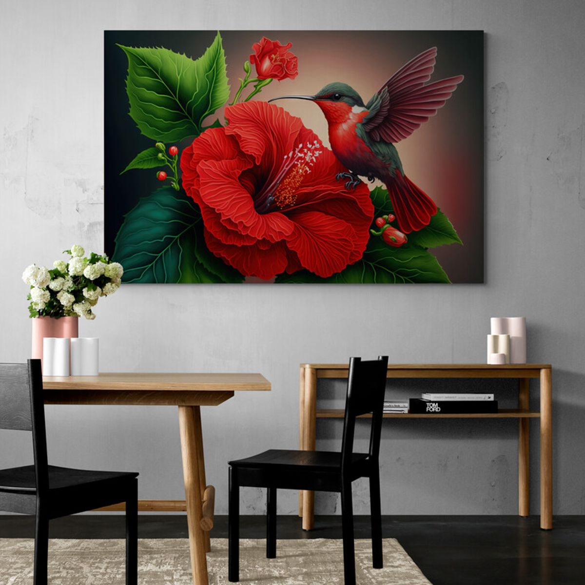 TAYRONA STORE - Cuadro En Lienzo Para Comedor Colibri 136 100x70cm