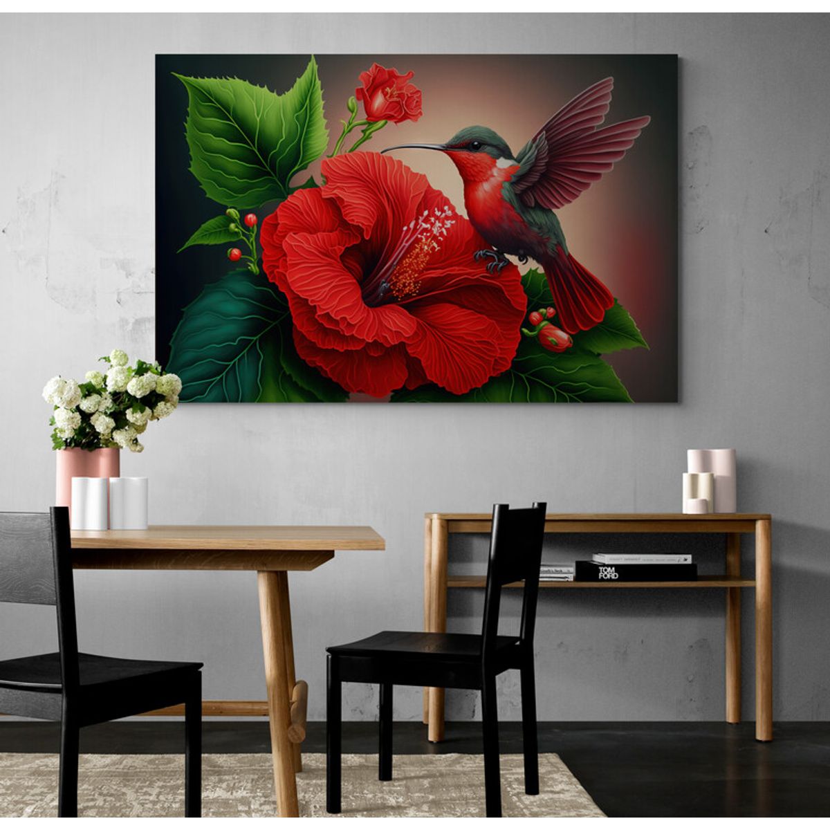 TAYRONA STORE - Cuadro En Lienzo Para Comedor Colibri 136 100x70cm
