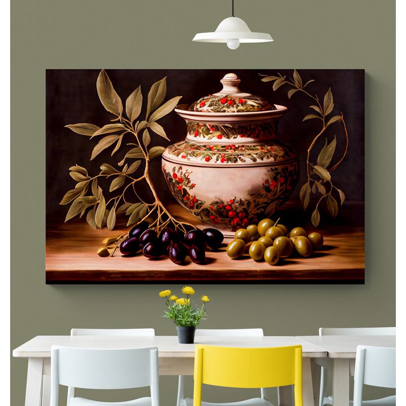 TAYRONA STORE - Cuadro En Lienzo Para Comedor Bodegon Frutas 274 100x70cm