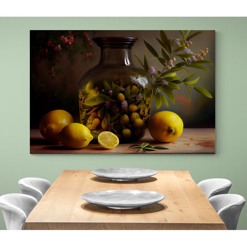 TAYRONA STORE - Cuadro En Lienzo Para Comedor Bodegon Frutas 288 120x80cm